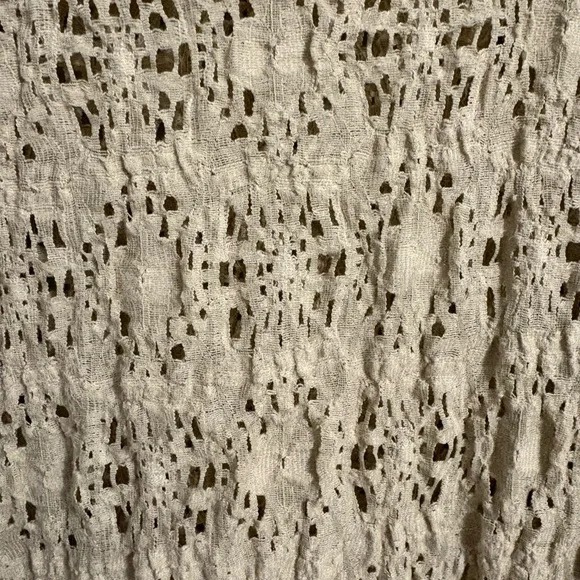 CHICO's Beige Novelty Textured Open Knit Long Sleeve Top Womens 1 Medium - Picture 3 of 10